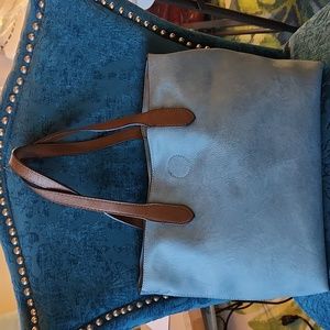 Leather Handbag with matching cosmetic case